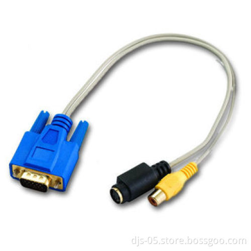 PC Card Cable with DB 9 male/MD 6F + RCA Female Conductor, Available in Various Lengths